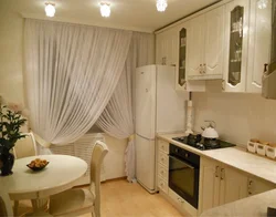 White tulle for the kitchen in a modern style photo