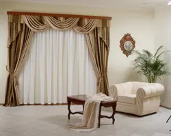 Curtains For The Living Room With A Lambrequin In A Classic Style Photo