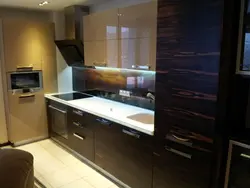 Straight kitchens with built-in appliances photo