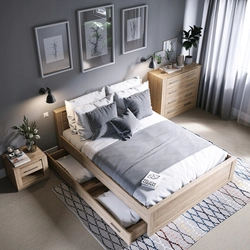 Bedroom bed interior photo design