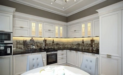 Neoclassical kitchen apron photo