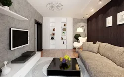 Living Room Design 15 Sq M In A Modern Style With A Balcony