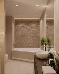Bathroom design in warm colors