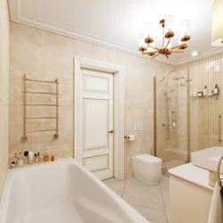 Bathroom design in warm colors