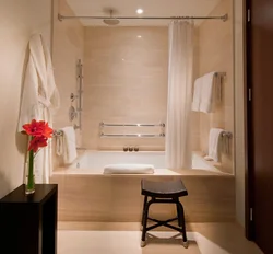Bathroom design in warm colors