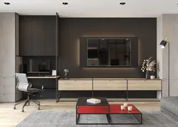 Living rooms with desk photo