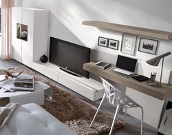 Living rooms with desk photo