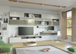 Living rooms with desk photo