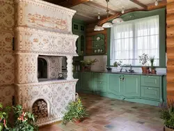 Interior Of A Country House Kitchen With Stove