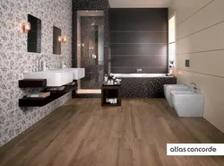 Bathroom interior with dark floor