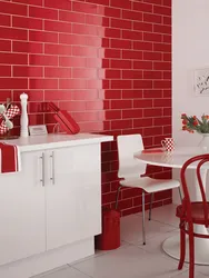 Кірпіш түстері бар ас үй дизайны