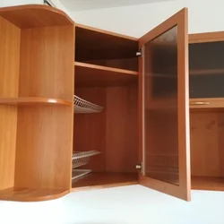 Mətbəx fotoşəkili üçün künc şkafları rəfləri