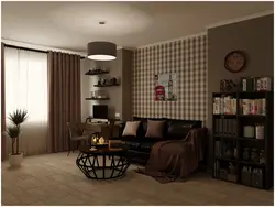 Living room in a checkered photo