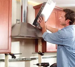 How To Attach The Hood In The Kitchen Above The Stove To The Wall Photo