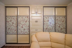 Facades of sliding wardrobes in the living room photo