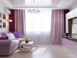 Purple And White Living Room Photo