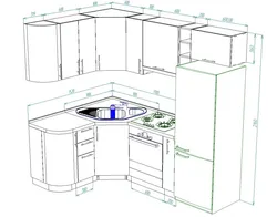 Размеры Кухни Угловой С Холодильником Фото