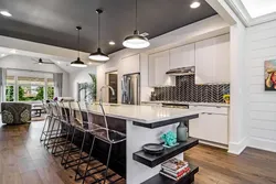 Kitchen with gray ceiling photo