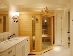 Photo of a sauna in the bathroom