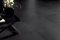 Dark porcelain tiles in the kitchen interior
