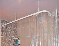 Corner Bathroom Curtains Photo