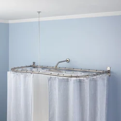 Corner bathroom curtains photo