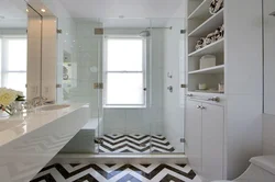 Bathroom interior white floor