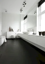 Bathroom interior white floor