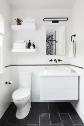 Bathroom interior white floor