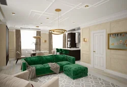Mətbəx fotoşəkilində zümrüd divan