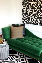 Emerald sofa in the kitchen photo