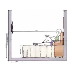 Height of the TV in the bedroom on the wall photo