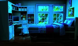Bedroom day and night photo