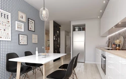 White wallpaper for kitchen walls photo