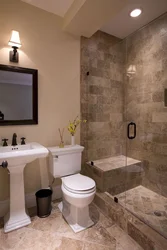 Bathroom decorative plaster and tiles photo