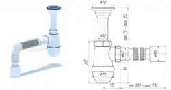 Сифон барои танӯраи ҳаммом акс