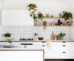White Tiles On The Kitchen Wall Photo