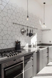 White Tiles On The Kitchen Wall Photo