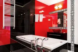 Black and red bathroom design photo