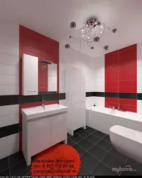 Black and red bathroom design photo