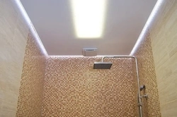 Light suspended ceilings in the bathroom photo