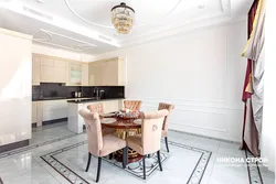 Floor tiles in the living room kitchen photo design
