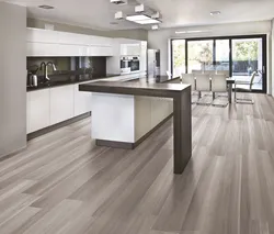 Floor tiles in the living room kitchen photo design