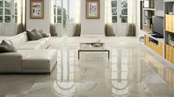 Floor tiles in the living room kitchen photo design