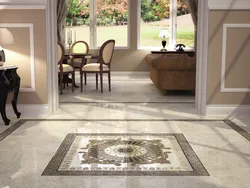 Floor tiles in the living room kitchen photo design