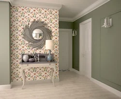 Kitchen And Hallway With Wallpaper Photo In The Interior