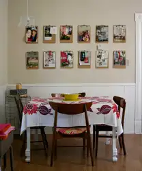 Placement of photos on the kitchen wall