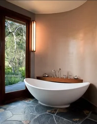 Semicircular bathroom interior