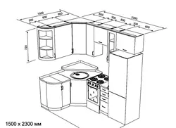 Photo Of Kitchen Sets For A Small Corner Kitchen With Dimensions
