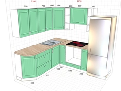 Photo of kitchen sets for a small corner kitchen with dimensions